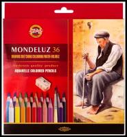 Акварельные карандаши 36 цветов Mondeluz с точилкой, артикул 3712036003KZ