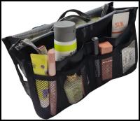 Органайзер для сумки; женская дорожная косметичка-кошелёк универсальная, черная