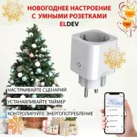 Умная WI-FI розетка 16А ELDEV (Алиса Яндекс, Маруся, Google Home) протокол Tuya, работает без шлюза, Smart Plug