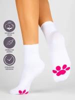 Носки Just Socks для девочек, фантазийные, размер 23-25, белый