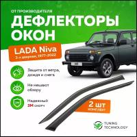 Дефлекторы боковых окон Лада Нива, Ваз 2121, 21214 (Lada Niva) 3-х дверная, 1977-2022, ветровики на двери автомобиля, ТТ