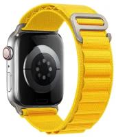 Тканевый ремешок для Apple Watch 42/44/45/49mm, series 1 2 3 4 5 6 7 8 /SE/SE 2022, Apple Watch Ultra (для эпл вотч) желтый