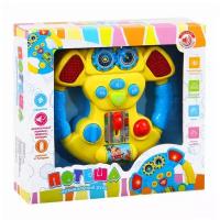 Игрушка детская развивающая музыкальная "Руль" Потеша, интерактивная игрушка для малышей, на батарейках, свет, звук, развивает моторику, слух, память, в/к 22*5*20 см