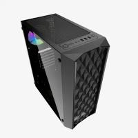 Корпус ATX Без БП Powercase Diamond Mesh LED, CMDM-L1, чёрный