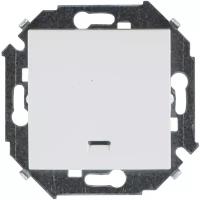Simon 15 Белый Выключатель 1-клавишный с подсветкой, 16А, 250В, винт.зажим