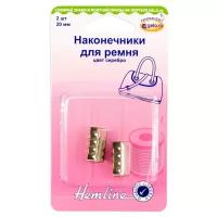 Hemline Наконечники для ремня 20 мм 4507.20.NK, серебро, (2 шт.)