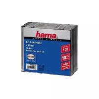 Коробка Hama H-51275 для 1 CD Slim 10 шт. Прозрачный/черный