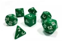 Набор из 7 зеленых игровых кубиков для ролевых игр