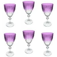 Набор стеклянных бокалов для вина, 6 штук, 190 мл, цвет фиолетовый, MARMA MM-SET-60