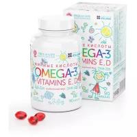 Omega 3 Vitamins E D Kids 90 caps, клубничный мусс