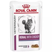 корм для кошек Royal Canin Renal, при проблемах с почками, с курицей 85 г (кусочки в соусе)