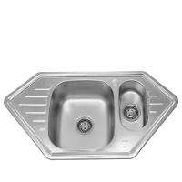 Мойка врезная с двумя чашами из нержавеющей стали SINKLIGHT 9550С 0.8/205 1,5Е матовая