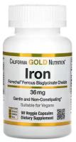 Железо хелатное California Gold Nutrition Iron 36 мг., 90 капсул