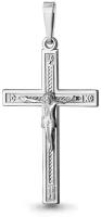 Крестик крест из серебра 10321, серебро, 925 проба, родирование