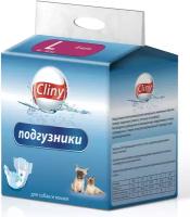 Подгузники для собак Cliny (Neoterica) 8-16 кг размер L 14х10 см 14 см 10 см 8 шт. 1 шт. белый L 45 см 35 см