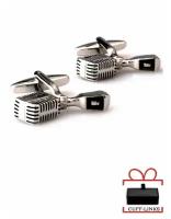 Запонки Микрофон черный CUFF-LINKS