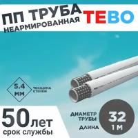 Полипропиленовая Труба армированная алюминием 32х5,4 Master Pipe L1M TEBO