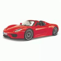 Bburago Машинка металлическая Porsche 918 Spyder, 1:24, красная