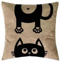 Подушка декоративная MATEX MEOW с котами без наволочки, подарок ребенку, 35х35 см, разные цвета (для дачи, дом)