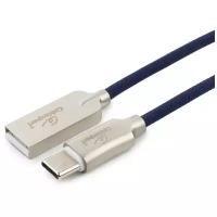 Кабель USB 2.0, AM/Type-C, серия Platinum, нейлоновая оплетка, длина 1,8 м, синий, Cablexpert