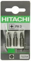 Бита крестовая Hitachi HTC-752254 PH3x25 мм, 3 шт