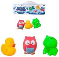 Набор резиновых игрушек для ванной Abtoys Веселое купание 3 предмета (совенок, утенок, лягушонок)