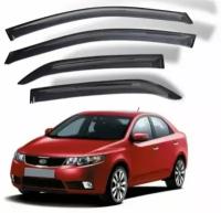 Дефлекторы окон Kia Cerato 2008 - 2013, 2 поколение / Ветровики окон Киа Церато 2