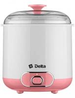 Йогуртница электрическая DELTA DL-8401: 20 Вт, Объем контейнера 1,5 л, белый с розовым