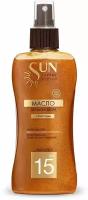 Krassa Sun Expert Масло активатор загара SPF 15 с Блёстками Масло Конопли 180 мл