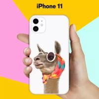 Силиконовый чехол Лама в очках на Apple iPhone 11