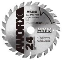 Пильный диск твердосплавный Worx WA5101, 24T TCT, 165х1,6х20 мм