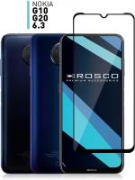 Защитное стекло ROSCO для Nokia G20 и Nokia G10 (Нокиа Джи 20 и Джи 10) с премиальным олеофобным покрытием (легко наклеить), прозрачное с рамкой