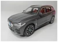 Коллекционная машинка игрушка металлическая BMW X5 масштаб 1:24 для мальчиков масштабная модель 1:24 серый