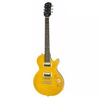 EPIPHONE SLASH AFD LES PAUL SPECIAL-II OUTFIT электрогитара с чехлом, цвет жёлтый, корпус - махогани с верхом из шпона волнистого клёна категории AAA, гриф - махогани, накладка грифа - палисандр, инкрустация накладки грифа - в виде точек, крепление г