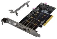 Переходник PCI-Ex8 - NGFF(M.2) SSD | PCI-E 3.0->2 x M.2 M key NVMe SSD | ORIENT C303E2