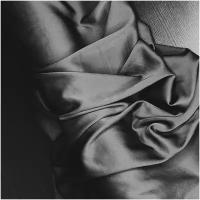 Ткань шелк "Армани" для шитья одежды и рукоделия, черного цвета 1 метр
