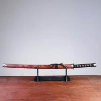 Сувенирное оружие «Катана на подставке», цветочный узор на ножнах, 89см