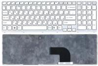 Клавиатура для ноутбука Sony Vaio SVE1713ECXB белая с рамкой