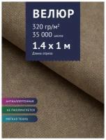 Ткань мебельная Велюр, модель Претти, цвет: Светло-серый (04), отрез - 1 м (Ткань для шитья, для мебели)