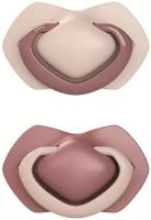 Пустышка симметричная силиконовая Canpol Babies Pure Color 6-18 мес, 2 шт., розовый