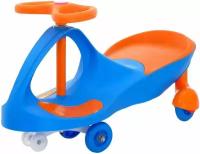 Бибикар-толокар "Плазмакар", детская машинка-каталка с сиденьем, пушкар-вертокат для малышей, самоходная машина, цвет сине-оранжевый
