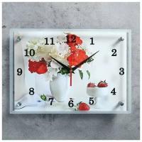 Часы настенные, серия: Цветы, "Цветы в вазе", 25х35 см 184651