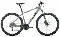 Велосипед FORWARD APACHE 29 2.2 disc (29" 21 ск. рост 17") 2020-2021, серый/бежевый, RBKW1M39G004