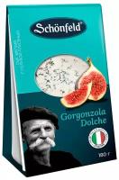 Сыр Schonfeld Gorgonzola Dolce с голубой плесенью, мягкий 55%, 180 г