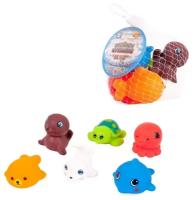 Набор резиновых игрушек для ванной Abtoys Веселое купание Морские обитатели, 6 предметов