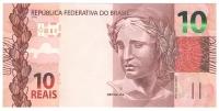 Банкнота номиналом 10 реалов 2010 года. Бразилия