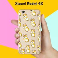 Силиконовый чехол на Xiaomi Redmi 4X Узор из корги / для Сяоми Редми 4 Икс