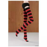 Dollmore 12inches Striped Stocking Black and Red (Красно-черные чулки для кукол Доллмор 31 см)