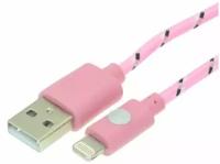 Дата-кабель USB-Lightning, 1.2 м, розовый