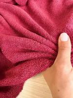 2 м. Махра. Ткань для шитья Махровая 100% хлопок. Цвет бордовый, отрез 200*220см